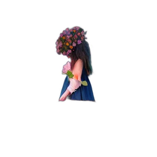 flower, dress, hair, crown transparent PNG cut-out