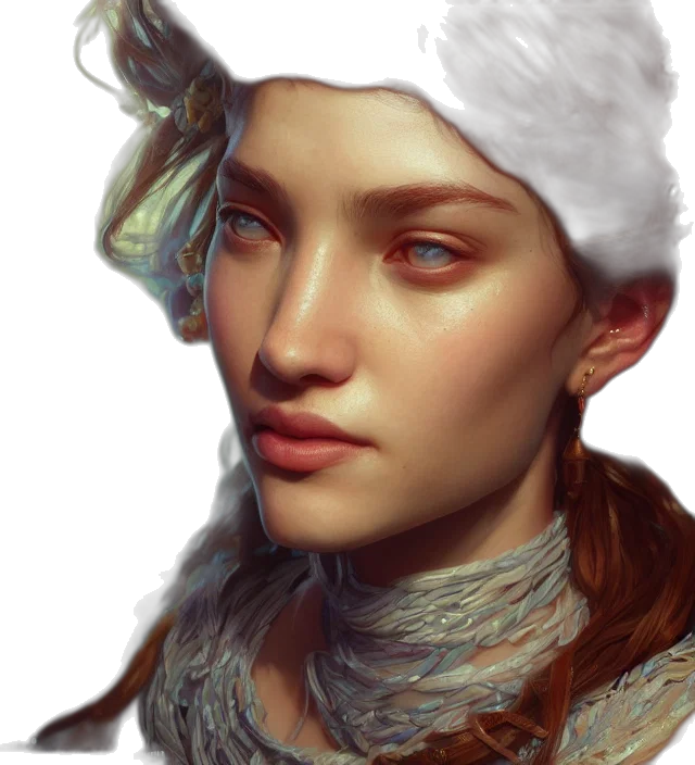 face, hat, crown, fantasy art transparent PNG cut-out