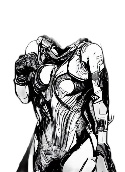 robot, dress, mask, weapon transparent PNG cut-out