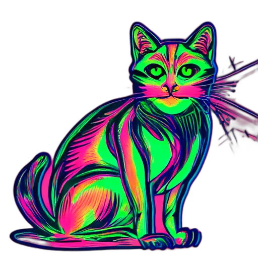 creature, animal, vaporwave, pixel art transparent PNG cut-out