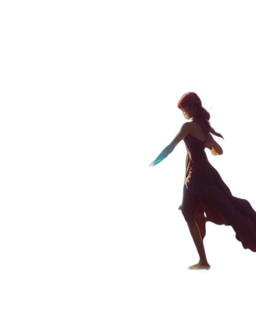 dress, staff, umbrella, creature transparent PNG cut-out