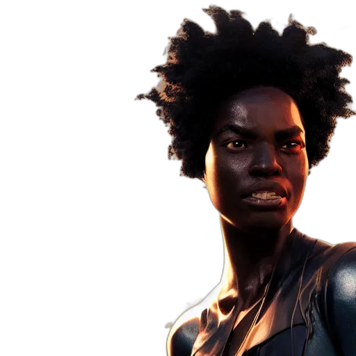 hair, face, robot, concept art transparent PNG cut-out