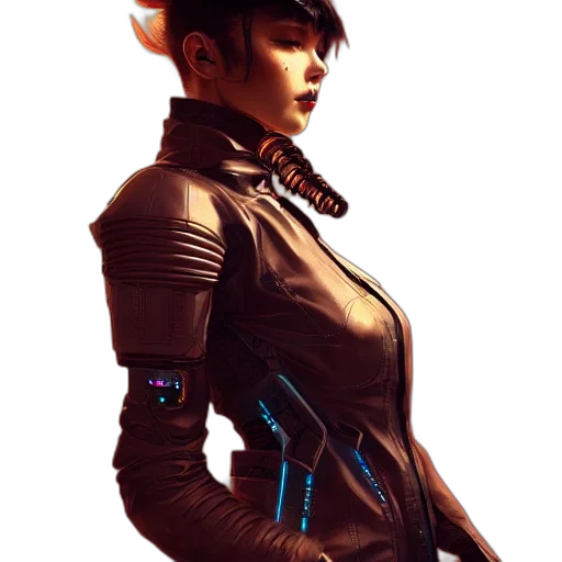 jacket, staff, robot, concept art transparent PNG cut-out