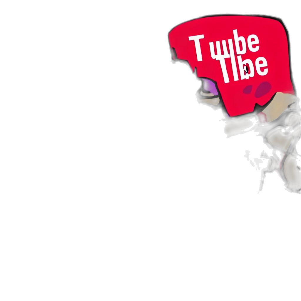 3d render, pixel art, youtube, channel transparent PNG cut-out