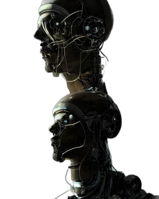robot, face, mask, crown transparent PNG cut-out