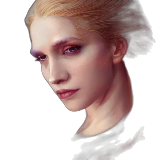 face, crown, hair, photorealistic transparent PNG cut-out