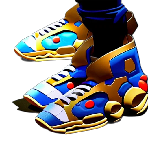 shoes, robot, weapon, 3d render transparent PNG cut-out