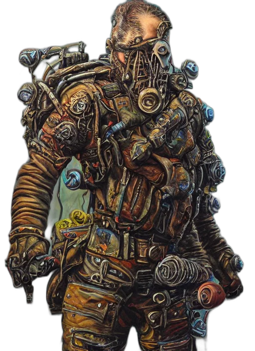 robot, staff, weapon, jacket transparent PNG cut-out