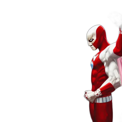 comic book art, concept art, 3d render, red transparent PNG cut-out