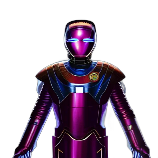 robot, staff, concept art, 3d render transparent PNG cut-out