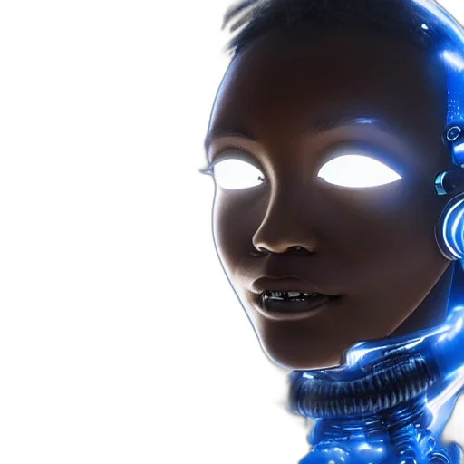 robot, face, mask, cyberpunk transparent PNG cut-out