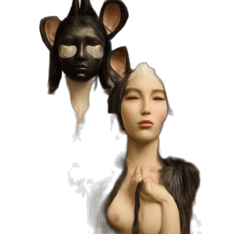 mask, face, concept art, fantasy art transparent PNG cut-out