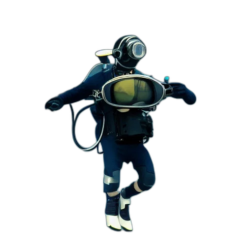 robot, mask, creature, jacket transparent PNG cut-out