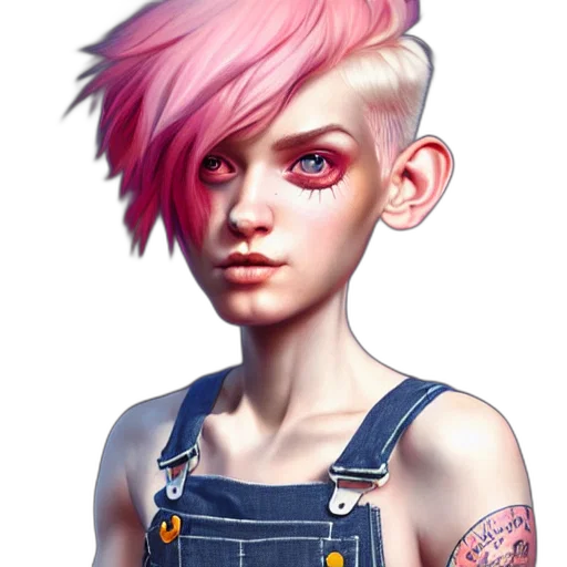 face, concept art, fantasy art, cyberpunk transparent PNG cut-out