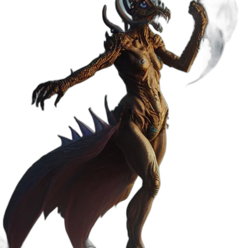 dragon, creature, staff, animal transparent PNG cut-out