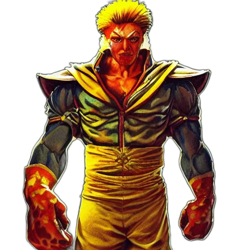 jacket, staff, face, comic book art transparent PNG cut-out