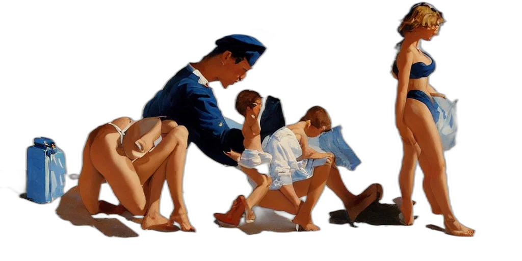 umbrella, shoes, concept art, oil painting transparent PNG cut-out