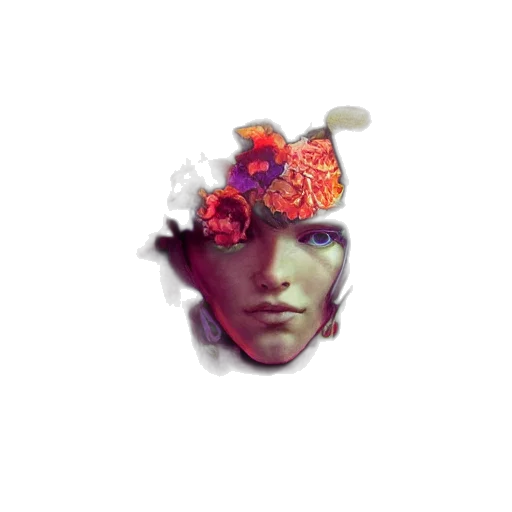 face, crown, flower, mask transparent PNG cut-out