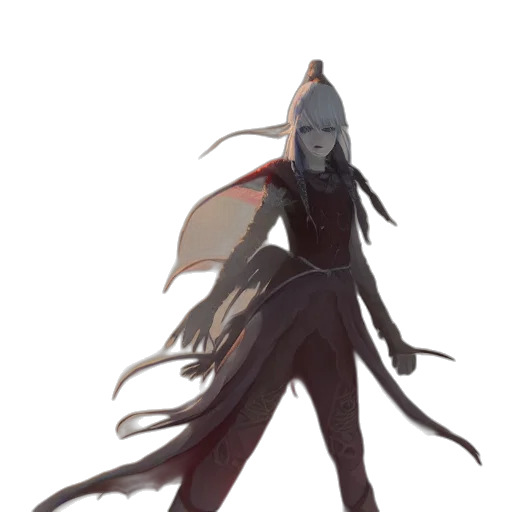 creature, staff, dress, hair transparent PNG cut-out