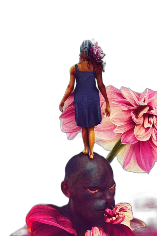 dress, flower, concept art, photorealistic transparent PNG cut-out