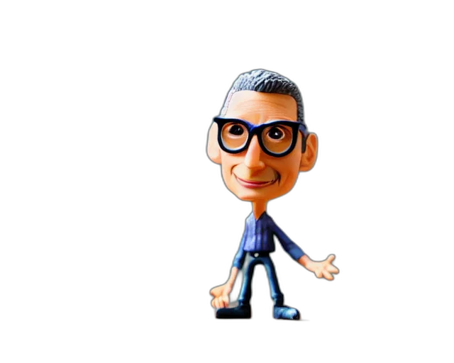 staff, face, cartoon, 3d render transparent PNG cut-out