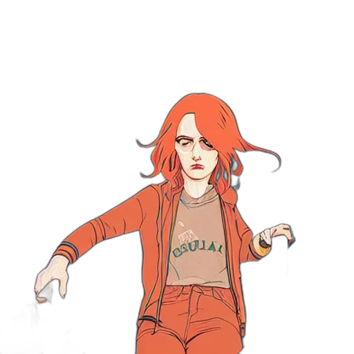 jacket, dress, hair, creature transparent PNG cut-out