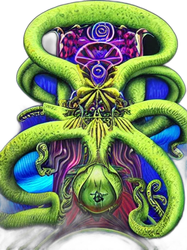 creature, crown, staff, mask transparent PNG cut-out