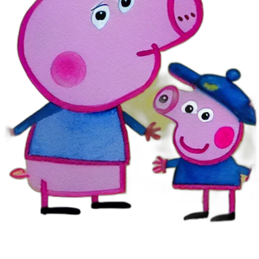 concept art, peppa, pig, her transparent PNG cut-out