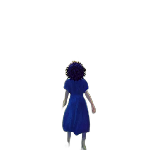 dress, robot, hair, staff transparent PNG cut-out