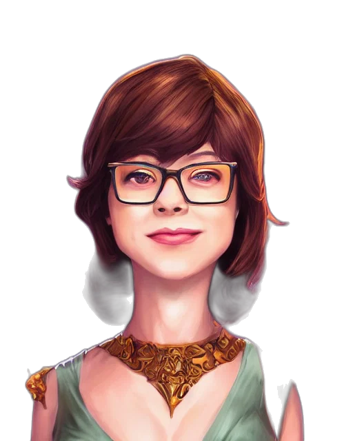 face, dress, staff, jewelry transparent PNG cut-out