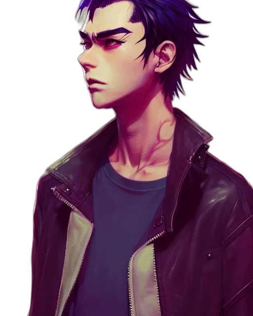 jacket, face, watercolor, anime transparent PNG cut-out
