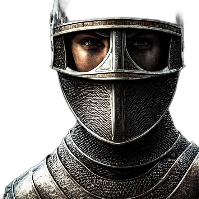 mask, sword, face, photorealistic transparent PNG cut-out