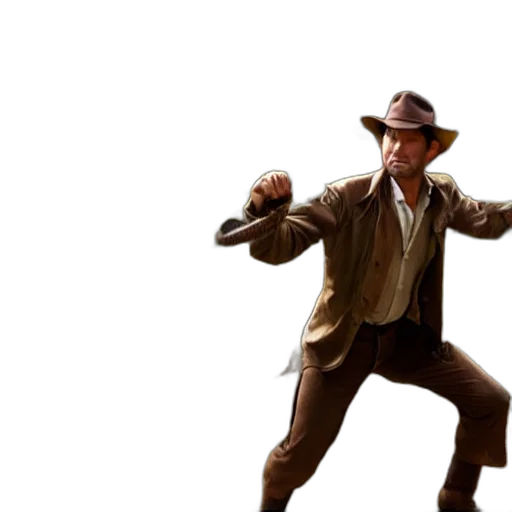weapon, jacket, staff, hat transparent PNG cut-out