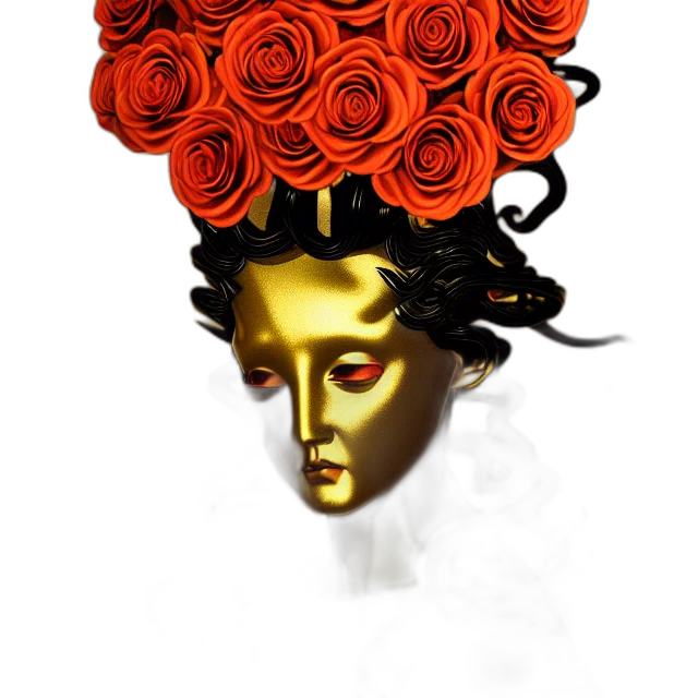 crown, flower, mask, face transparent PNG cut-out