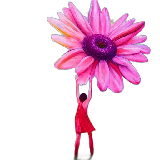 flower, umbrella, staff, dress transparent PNG cut-out