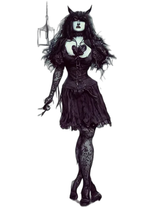 dress, mask, staff, creature transparent PNG cut-out