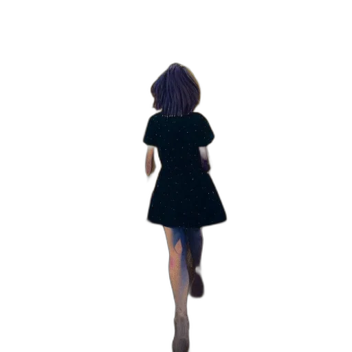 dress, robot, hair, staff transparent PNG cut-out