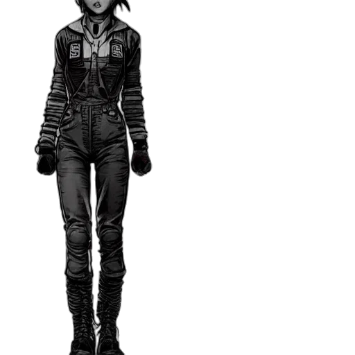 jacket, robot, staff, creature transparent PNG cut-out