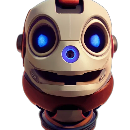 robot, face, 3d render, concept art transparent PNG cut-out