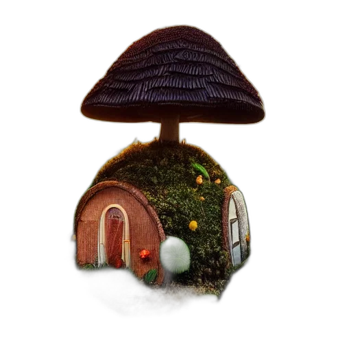 hat, umbrella, building, 3d render transparent PNG cut-out