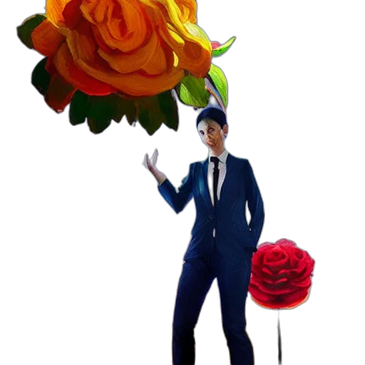 umbrella, staff, flower, concept art transparent PNG cut-out