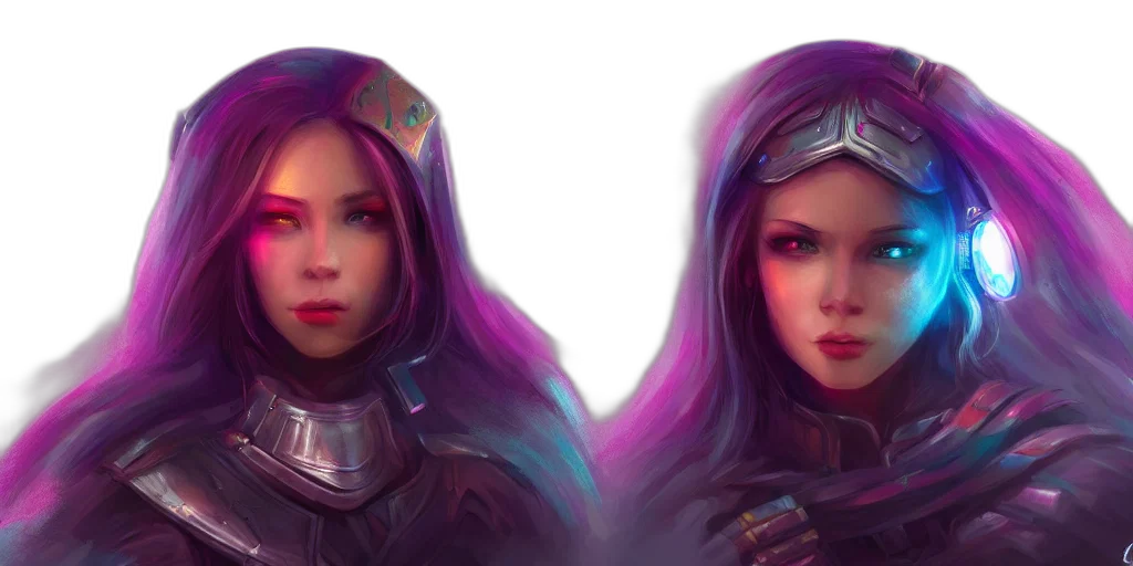 fantasy art, concept art, cyberpunk, photorealistic transparent PNG cut-out