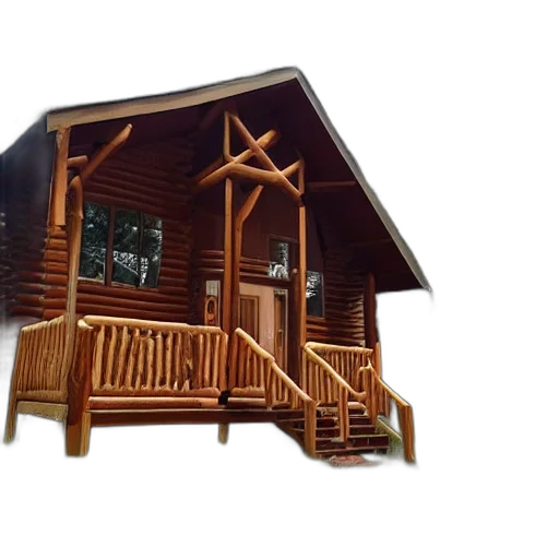 building, 3d render, our, cabin transparent PNG cut-out