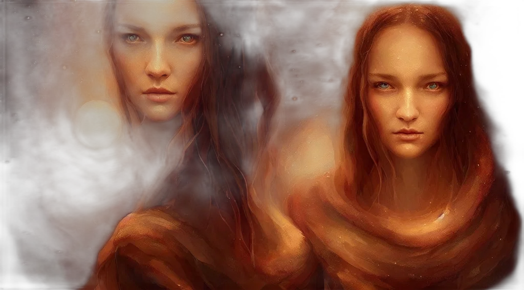 face, fantasy art, photorealistic, oil painting transparent PNG cut-out