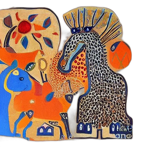 mask, moroccan, painting, animals transparent PNG cut-out