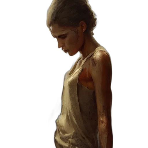 dress, face, staff, jewelry transparent PNG cut-out