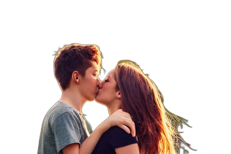 photorealistic, sunset, fire, girl transparent PNG cut-out