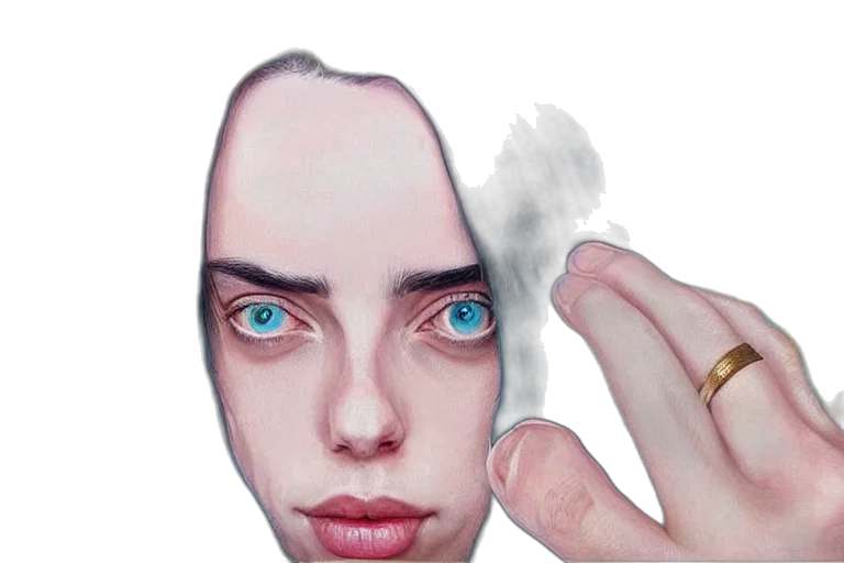 face, mask, hair, creature transparent PNG cut-out