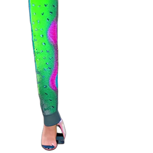 dress, shoes, staff, vaporwave transparent PNG cut-out