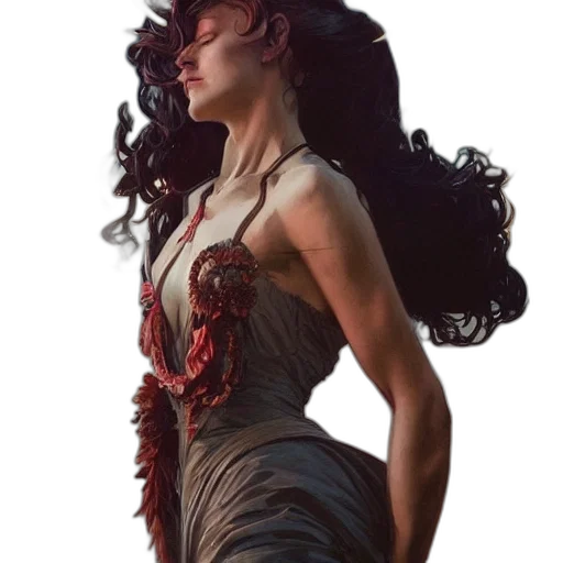dress, hair, crown, concept art transparent PNG cut-out